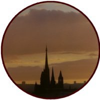 Steeples and sunset