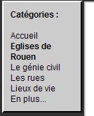 Le menu de gauche : changer de catégorie