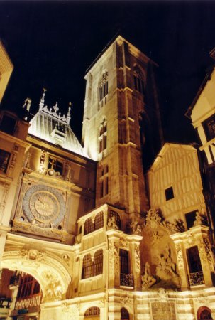 The Gros Horloge by night